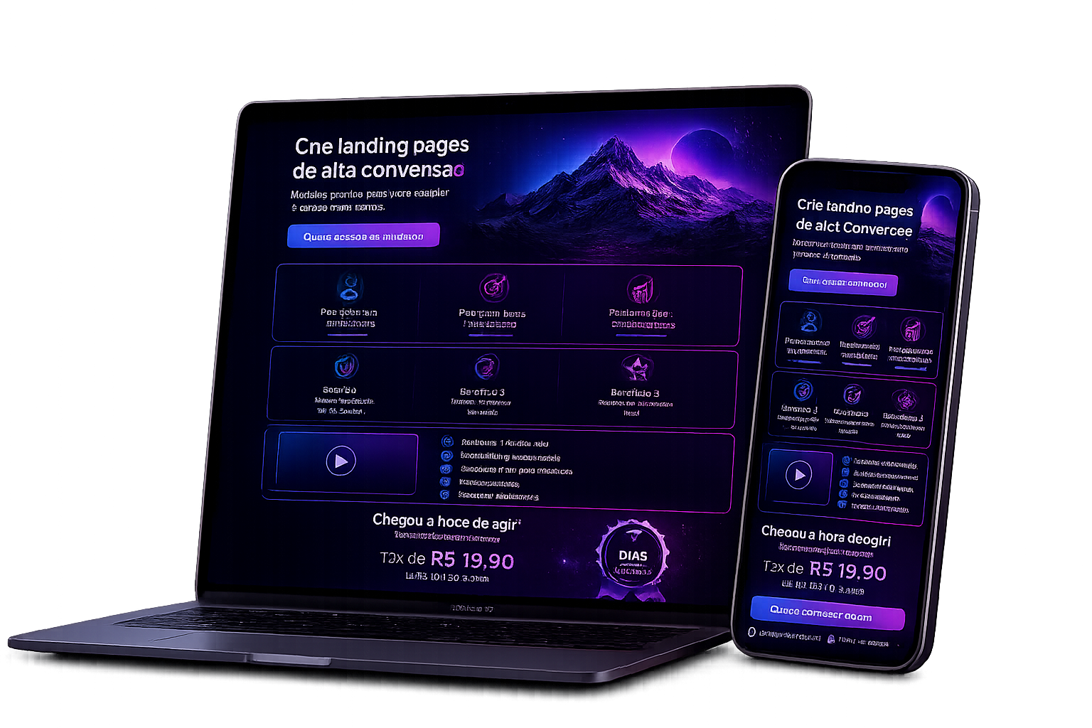 Estrutura pronta de landing pages